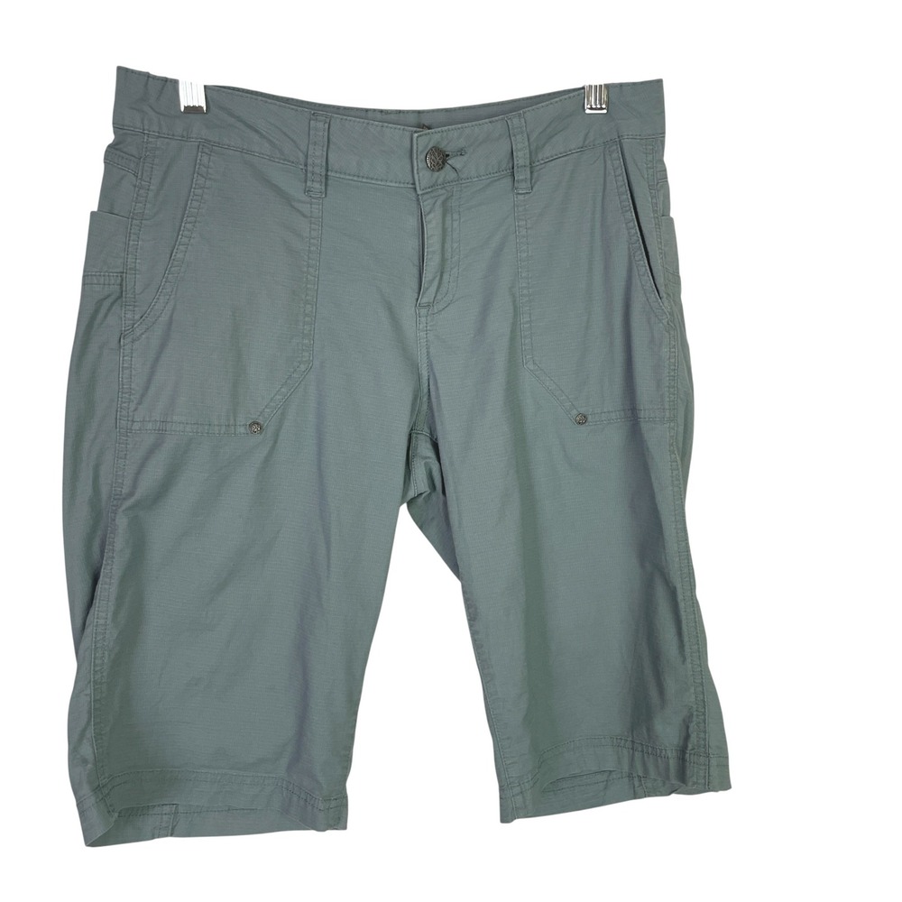 Prana Womens Larissa Knicker Bermuda Shorts Size 6 Blue Ripstop Hiking